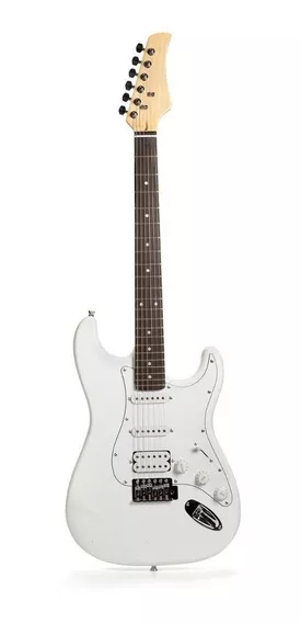 Guitarra eléctrica Femmto Stratocaster EG001 de aliso 2020 blanca brillante con diapasón de mdf