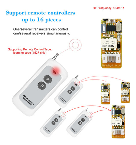 Receptor Universal Universal De 433 Mhz, 3,7 V, 4,5 V, 5 V,