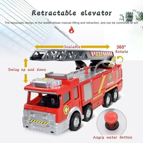 Shaoke Camión Rociador De Agua Juguete Bombero 360° Caminh