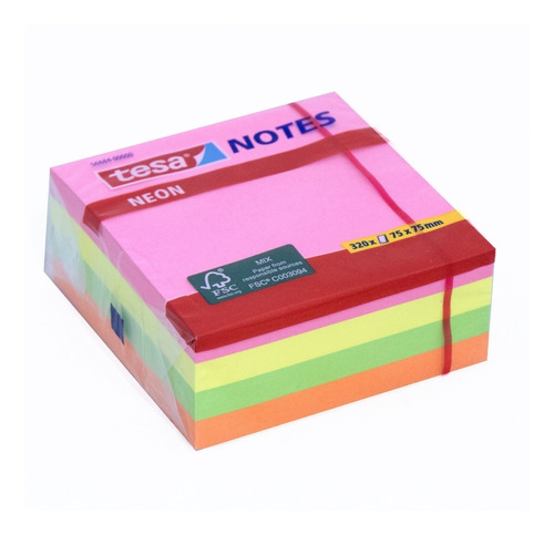 Notas Adhesivas Tesa - Taco De 75 X 75 Neon 4 Colores 320h 