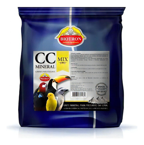 Biotron Cc Mineral Mix 1,5kg Sem Carvão Grits Mineral Aves