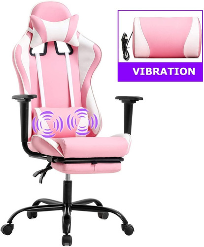 Silla Gaming Bestoffice Vibración Apoya Pies Rosada