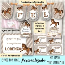 Comprar Kit Imprimible Caballos Mod.3 - Deco Y Candy Bar Cumpleaños