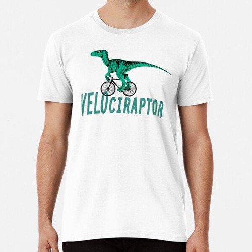 Remera Velociraptor - El Dinosaurio Ciclista. Algodon Premiu