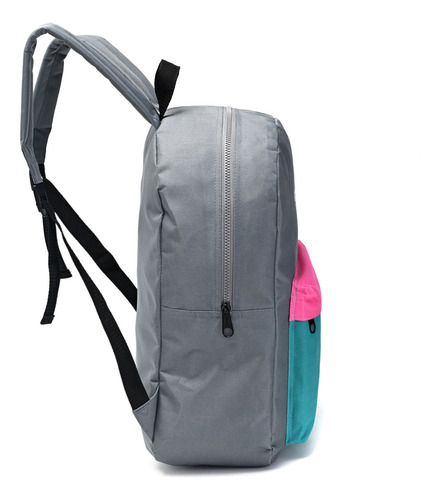 Mochila Escolar Urbana Infantil 17 Pulgadas Combinada Color Gris Oscuro Diseño De La Tela Lisa