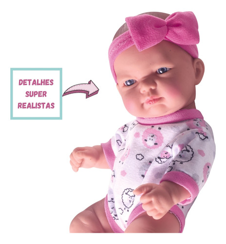 Kit 2 Bonecas Reborn 100% Vinil Acordada Dormindo Milk 23cm