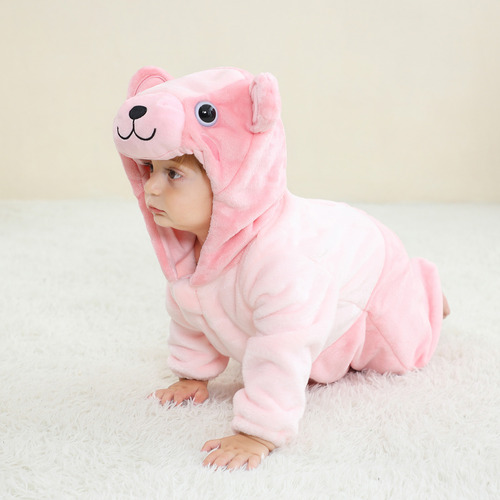 Mono Con Capucha Para Niños Y Niñas, Lindo Traje De Franela