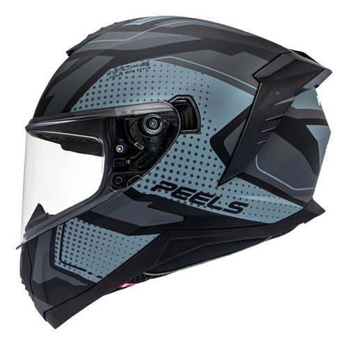 Capacete Peels Oculos Solar Interno Mach-5 Bold Preto Fosco Grafite Masculino Feminino Tamanho Capacete 58