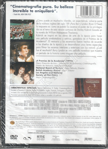 Barry Lyndon Stanley Kubrick Dvd 2001 (Usado)