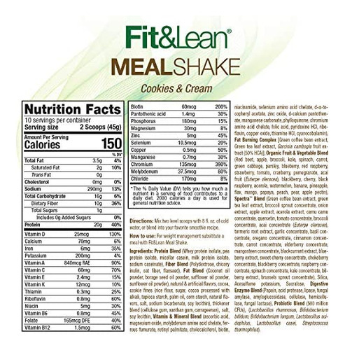 Substituição De Refeição De Shake De Refeição Fit E Magra C