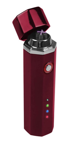 Encendedor Hexagonal Rojo Con Cable Usb Integrado Rojo