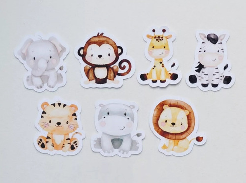 X15 Stikers 4cm Pegotines Autoadhesivos Animales De La Selva