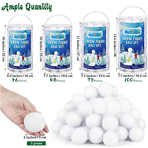Juego De 36 Bolas De Lucha De Nieve Falsas, Bolas De Lu...