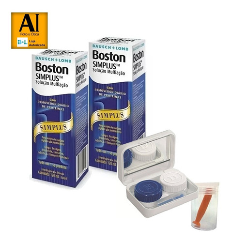 Imagem 1 de 4 de Solução Boston Simplus 120ml 2 Caixas + Estojo Com Ventosa