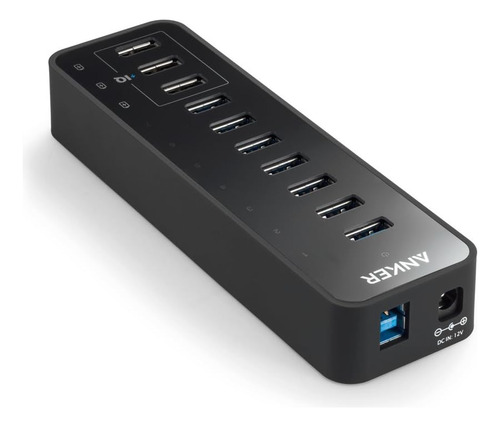 Anker 10 Puertos 60w Data Hub Con 7 Puertos Usb 3.0 Y 3 Puer