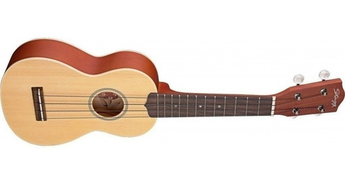 Imagen 2 de 4 de Ukelele Tradicional Soprano Cedar Maho Con Funda Stagg Us-60