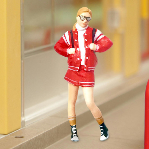 Figura En Miniatura A Escala 1/64, Figurita De Resina Rojo