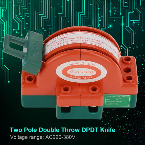 Ac220v 32a 2 Polo Cuchillo Interruptor Cobre + Abs Doble Cuc