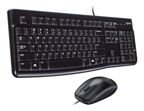 Kit de teclado y mouse Logitech MK120 Español de color negro