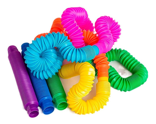 Pop Tubes Tubos Mediano Sensoriales Antiestres 48cm Colores