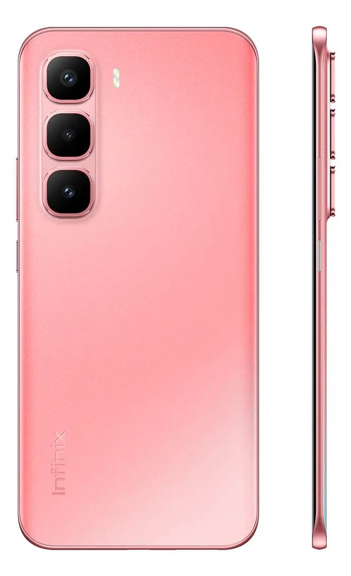 Celular Infinix Hot 60 Pro+ AI Phone Coral, Dual Sim, 16GB RAM, 256GB ROM, pantalla curva 3D AMOLED 1,5k 144Hz, batería 5160 mAh, carga rápida 45 W, cámara Sony 50 MP, diseño moderno, NFC,MTK G200 6nm