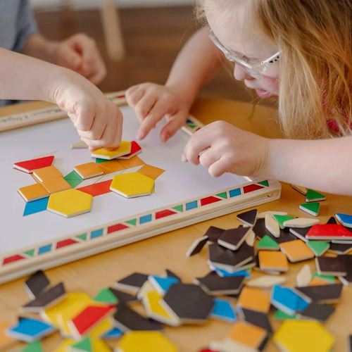 Melissa & Doug Juego Bloques De Patrón Magnético De Madera
