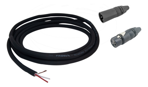 Cable Proel Jack Xlr A Plug Xlr Por 10 Metros Balanceado