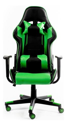 Silla de escritorio Urban Design SA-R-4 gamer ergonómica  verde con tapizado de cuero sintético