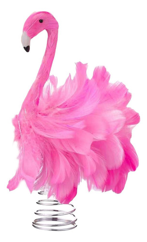 Topper De Árvore De Natal Flamingo, Penas Artificiais,