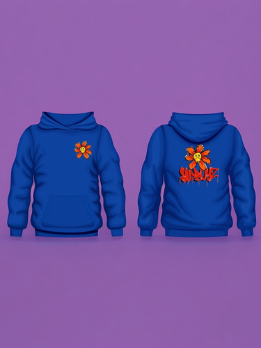 Hoodie Sudadera $ad Boys Frente Flore Atras Corrid Junior H