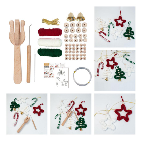 Accesorios Navideños Diy Tejido De Madera Multiusos