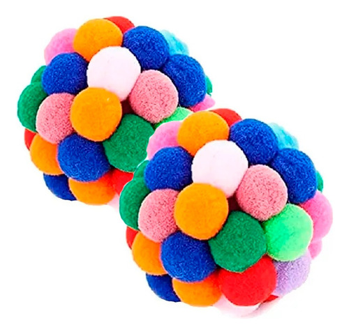 Set X 2 Pelota Multicolor Mascotas Gatito Feliz Antiestress 