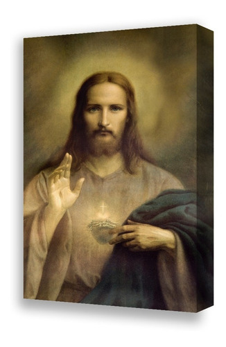 Cuadro Canvas Sagrado Corazón Jesús Pintura Clásica 40x60cm
