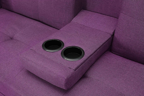 Sofa Cama Convertible Y Ajustable Porta Vasos Color Lila