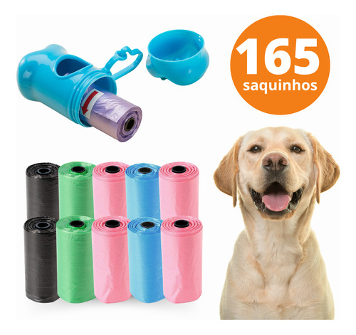 Kit Cata Caca Suporte + Rolinhos Refil Pet Passeio Cachorro