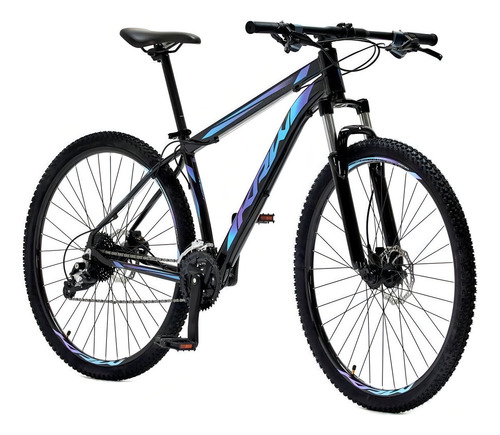 Bicicleta Aro 29 Krw Spot Alum Shimano Acera 27v Trava Sx13 Cor Preto/azul E Roxo
