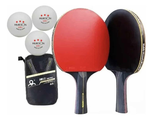 Set 2 Paletas Ping Pong Profesional 6 Star + Estuche G1