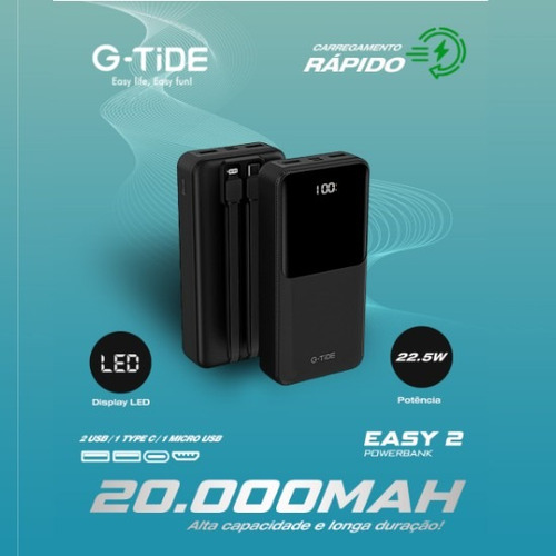 Powerbank 20000 Mah Bateria Portatil Carga Rapida 22.5w