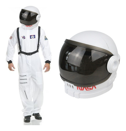 Casco Astronauta Nasa Espacial Apolo Color Blanco Y Negro