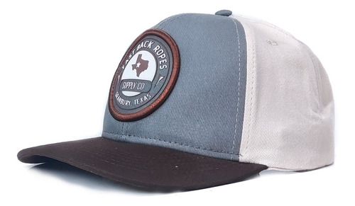 Boné Fast Back Original Cowboy Snapback Cinza Bege E Marrom