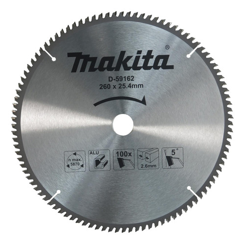 Disco Sierra 10 1/4'' X 1'' X 100 D Para Aluminio - Makita