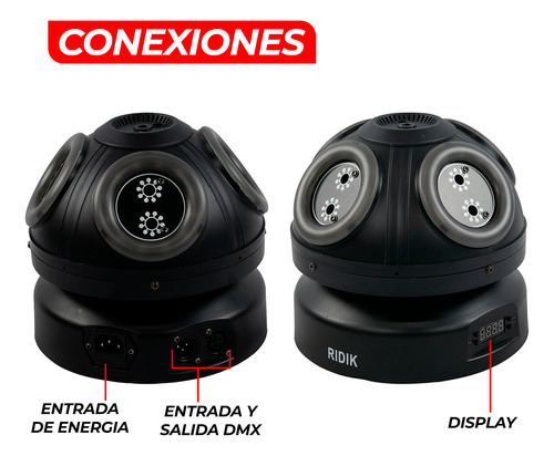Laser Giratorio Ridik Rgb Con Aro Led Rgb 5050 Dmx Dj Luces