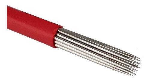 Cuchillas para tatuaje Tebori Round Micro E, 030 mm, rojas, 10 unidades