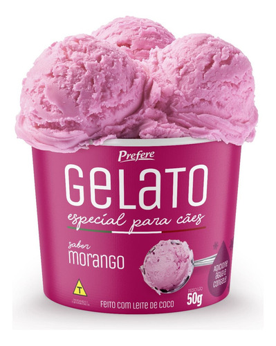 Sorvete Pet Para Cães Prefere Gelato Sabor Morango 50g