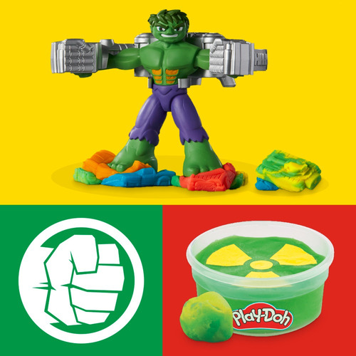 Play Doh Marvel Set De Juego Hulk Aplasta Y Moldea. Impotado