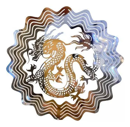 3 Dragon Wind Wind Catcher Mandala Ornamento Compatible Con