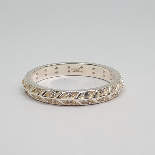 Imagen 8 de 10 de Anillo Plata Rodinada Micro Pave