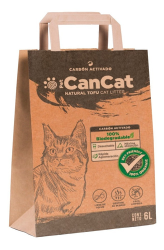 Piedras Sanitarias Gatos Biodegradables De Tofu 6lts Cancat