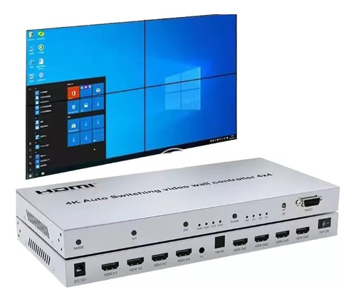 Video Wall Hdmi Com Switch Hdmi 4x4 4k 2 Em 1 Saída Optica