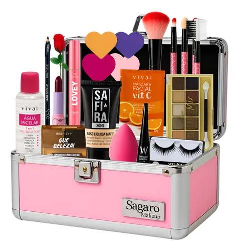 Maleta De Maquiagem Feminina Com Kit Completo Para Realçar